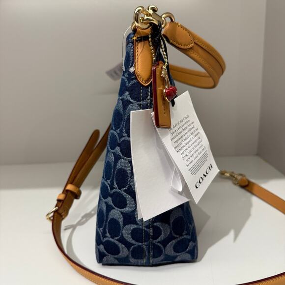 Coach Laurel Shoulder Bag In Signature Denim CY702 & gift receipt - Picture 2 of 16